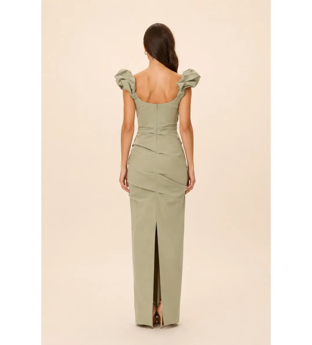 Rachel Gilbert Kalina Gown in Sage Size 4/AU14 for rent on The Volte - main image