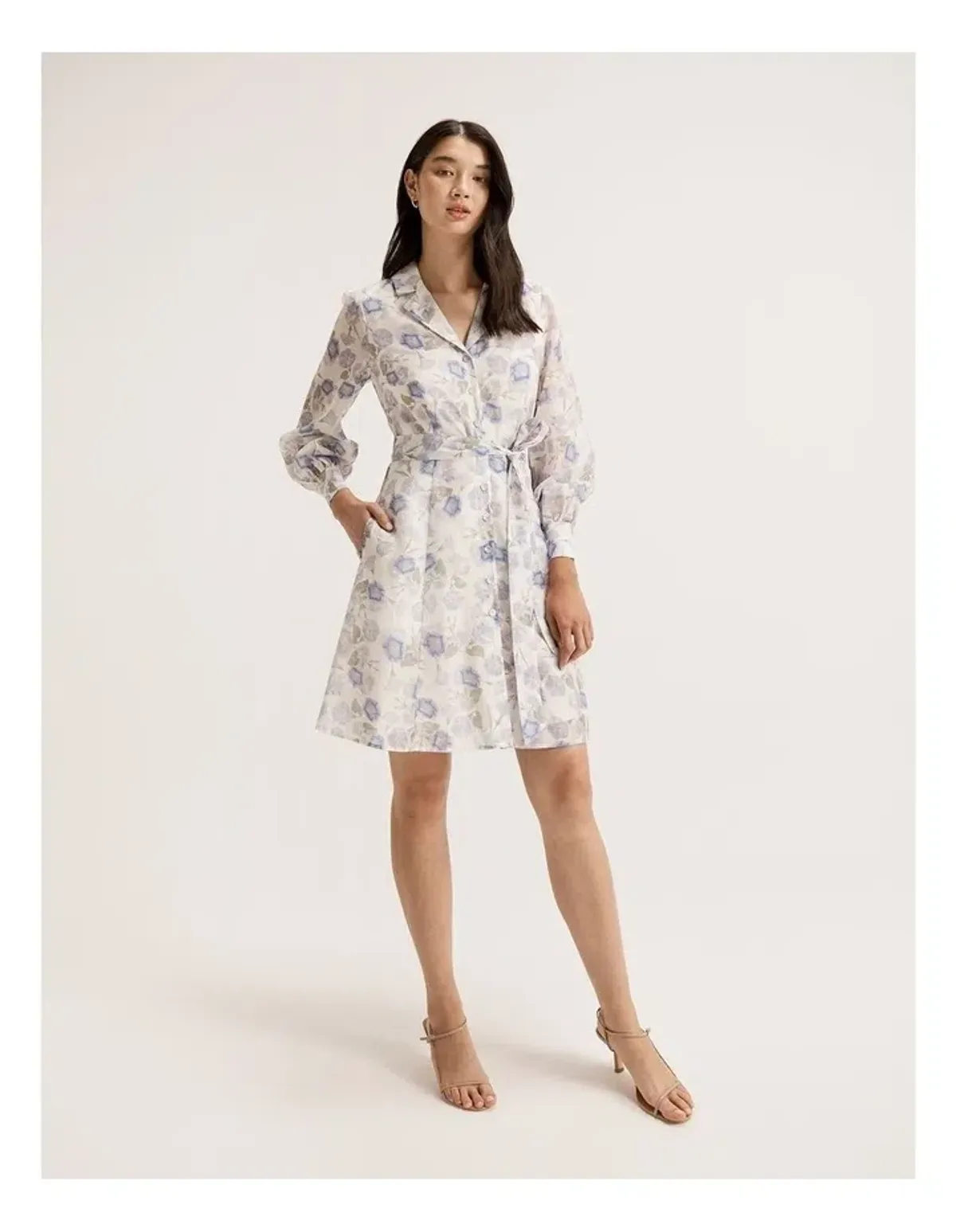 Review Poetic Bloom Mini Dress in Ivory Size 12 for rent on The Volte - main image