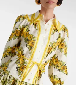 Alemais Gisela Floral Linen Shirt Dress for rent on The Volte - image 4