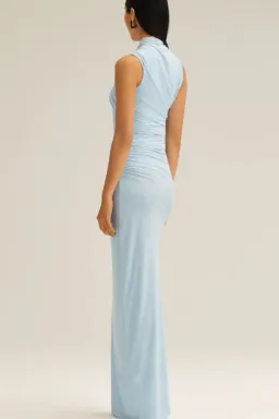 Scanlan Theodore Mesh Drape Top & Skirt Pale Blue Size 10 for rent on The Volte - image 3