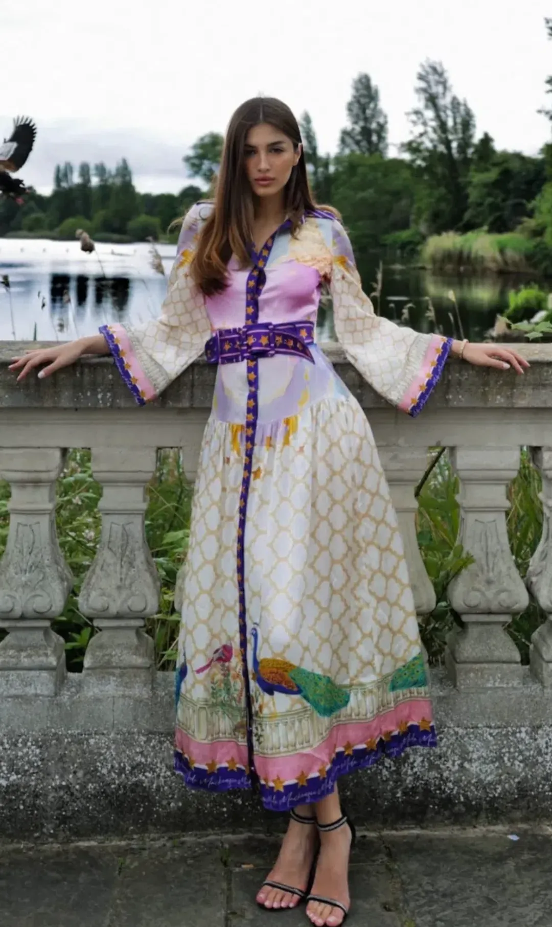 Mackenzie Mode Moonlight Silk Maxi Dress Print Size AU 16 for rent on The Volte - main image