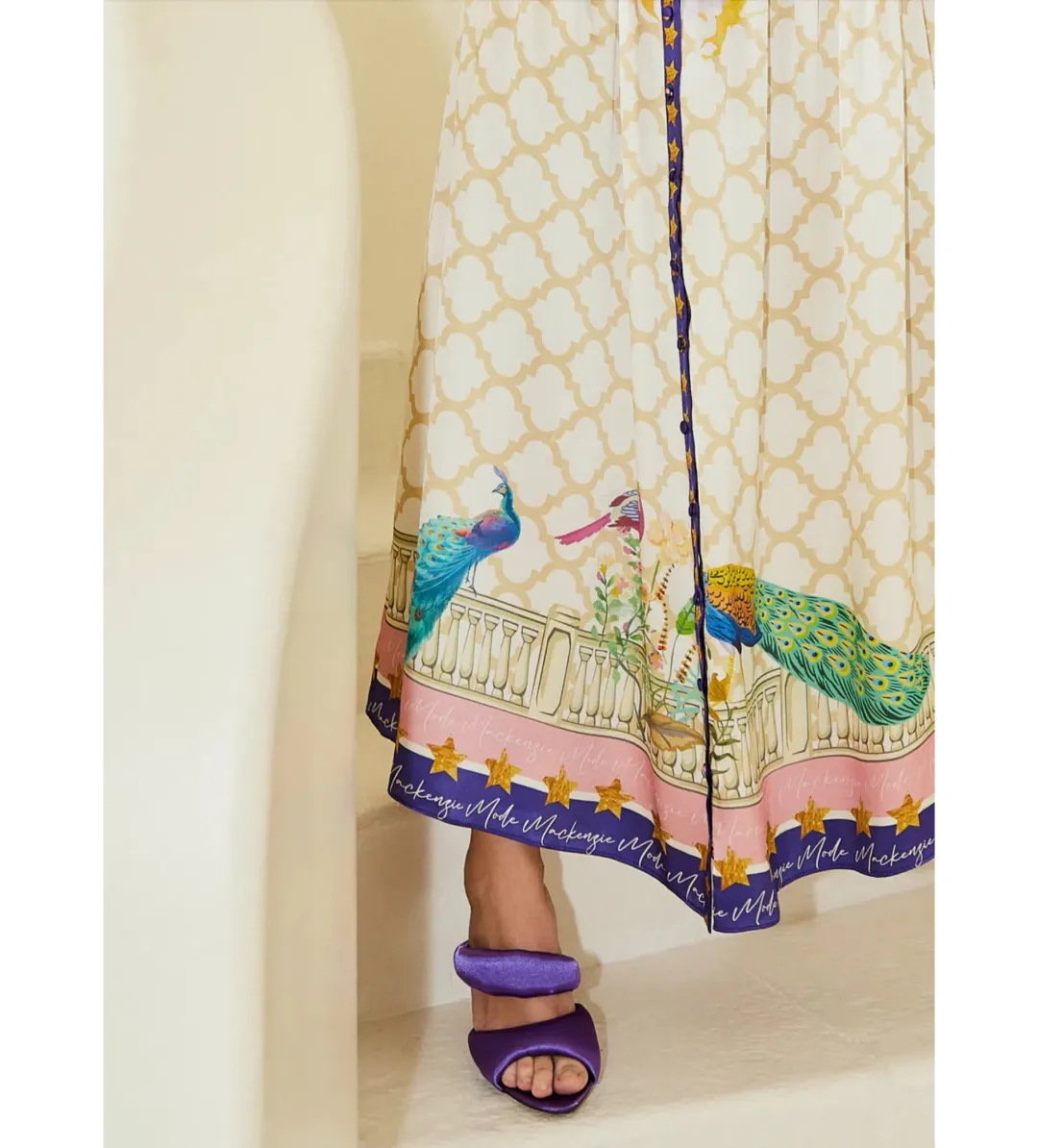 Mackenzie Mode Moonlight Silk Maxi Dress Print Size AU 16 for rent on The Volte - main image