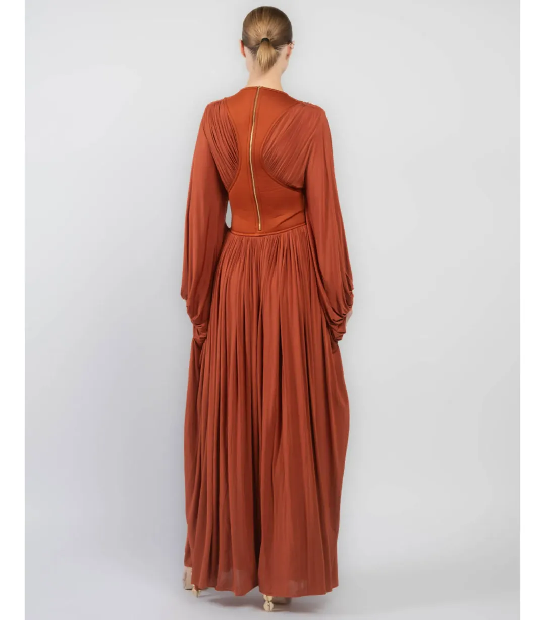 Zimmermann Illuminate Batwing Maxi Dress in Rust Size 2 / AU 12 for rent on The Volte - main image