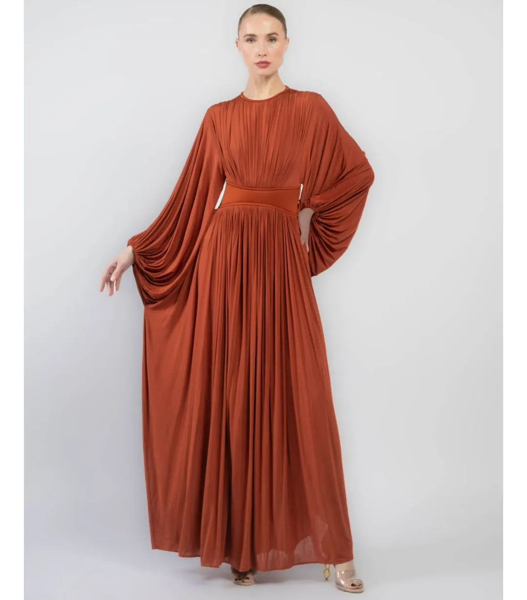 Zimmermann Illuminate Batwing Maxi Dress in Rust Size 2 / AU 12 for rent on The Volte - main image