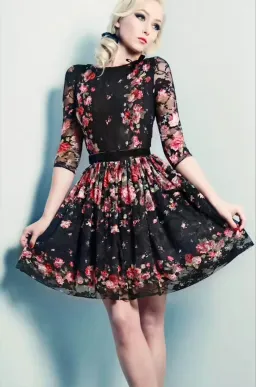 Wheels & Dollbaby French Holiday Floral Lace Dress in Black Size AU10/M for rent on The Volte - image 1