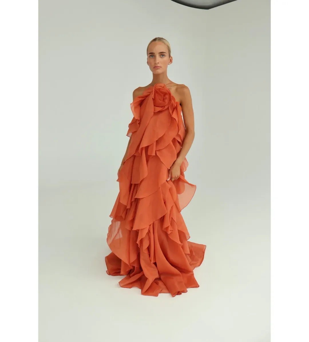 AJE Pandorea Layered Maxi Dress Cora Clay Size 8 for rent on The Volte - main image