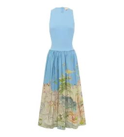 Alemais Anouk Tank Midi Dress Blue Print Size 8 for rent on The Volte - image 5