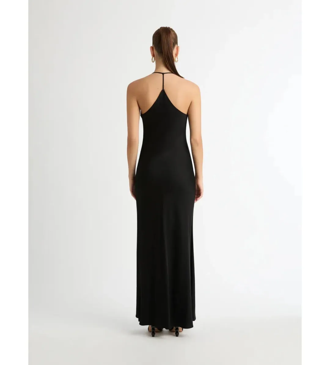 Sheike Ivy Draped Maxi Dress Black Size 10  for rent on The Volte - main image