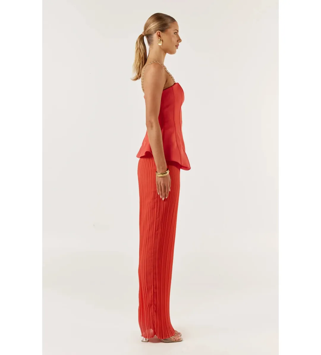 She is OLLÁ Marcelle Maxi Dress Red Size XS/AU 6 for rent on The Volte - main image