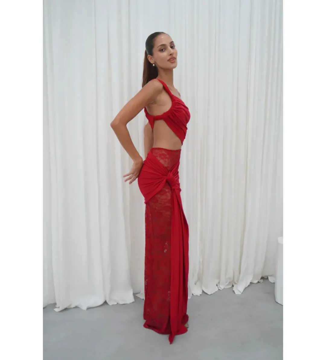 Deconduarte Paradiso Maxi Dress Berry Size M/AU 10 for rent on The Volte - main image