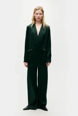 Silk Laundry Bias Cut Pants Scarab Green Size AU 8 for rent on The Volte - image 1