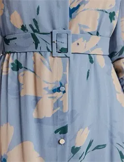 Perri Cutten Esther Silk Dress Midi Dress Blue Print  Size 8  for rent on The Volte - image 4