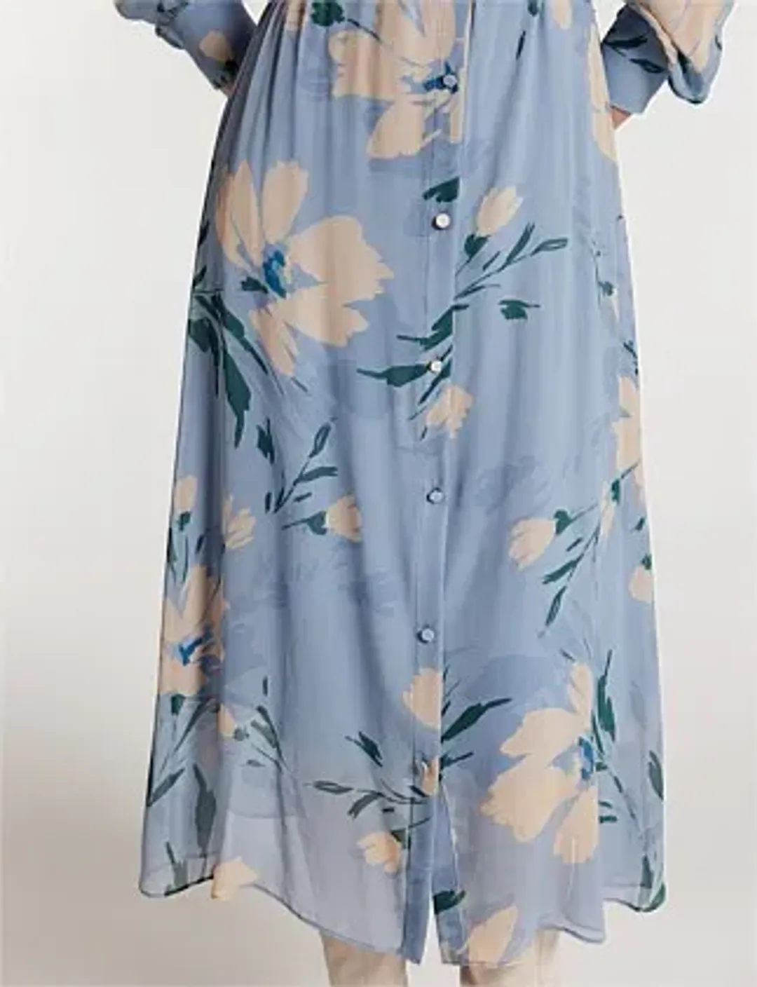 Perri Cutten Esther Silk Dress Midi Dress Blue Print  Size 8  for rent on The Volte - main image