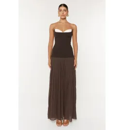 She Is Olla Nicolette Gown in Espresso Size AU 6 for rent on The Volte - image 1