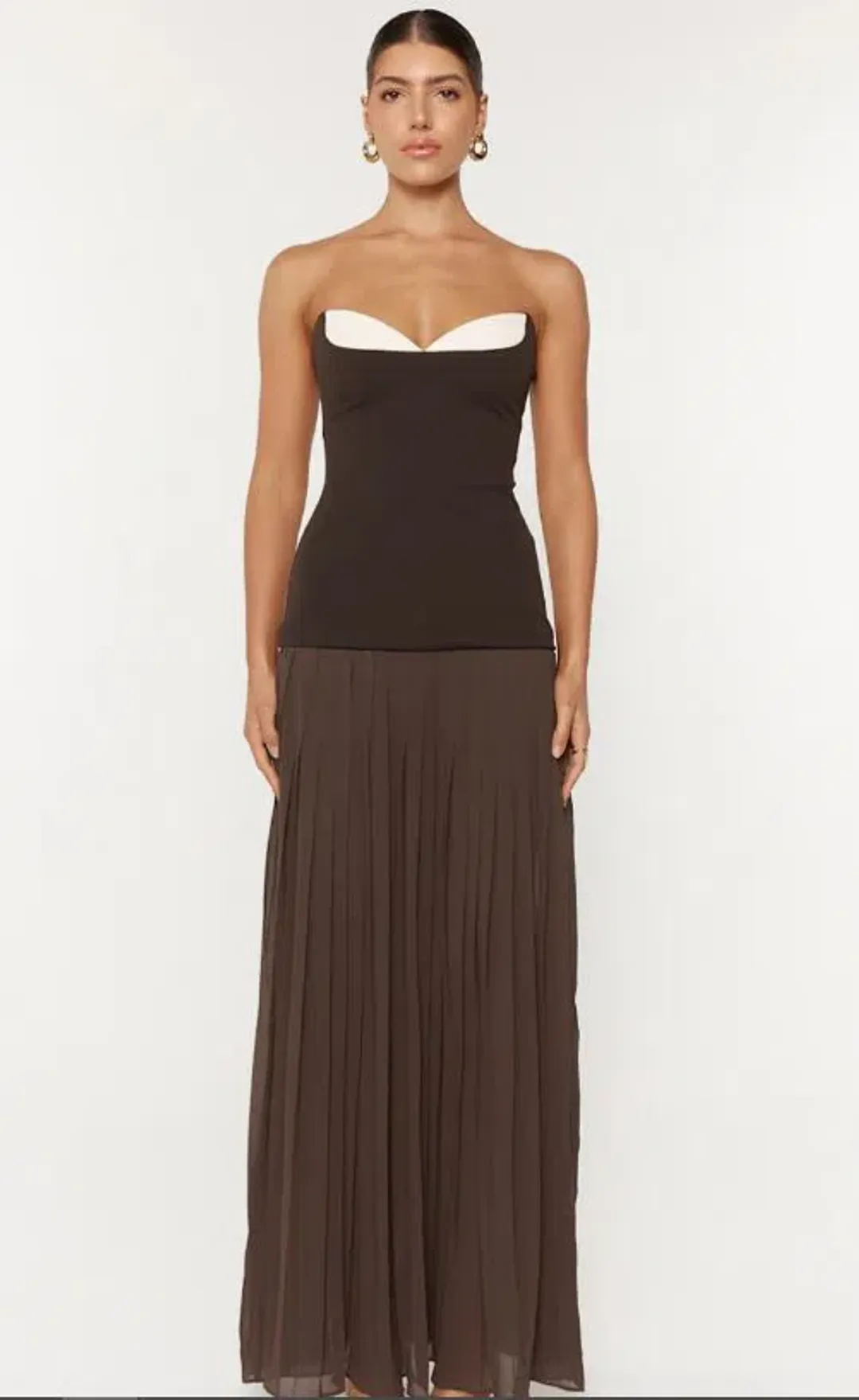 She Is Olla Nicolette Gown in Espresso Size AU 10 for rent on The Volte - main image