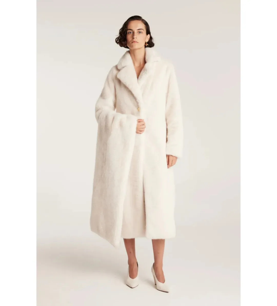 Perri Cutten The Shag Coat Ecru One Size M/AU 10  for rent on The Volte - main image