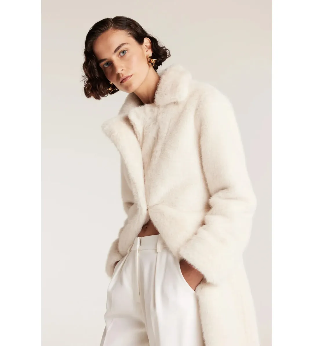 Perri Cutten The Shag Coat Ecru One Size M/AU 10  for rent on The Volte - main image