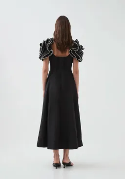Aje Twyla Midi Dress Black Size AU 16 for rent on The Volte - image 2