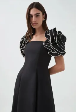 Aje Twyla Midi Dress Black Size AU 16 for rent on The Volte - image 3