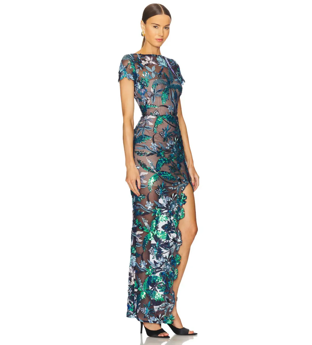 Bronx and Banco Zinna Embroidered Gown Navy Multi Size M/AU 10 for rent on The Volte - main image