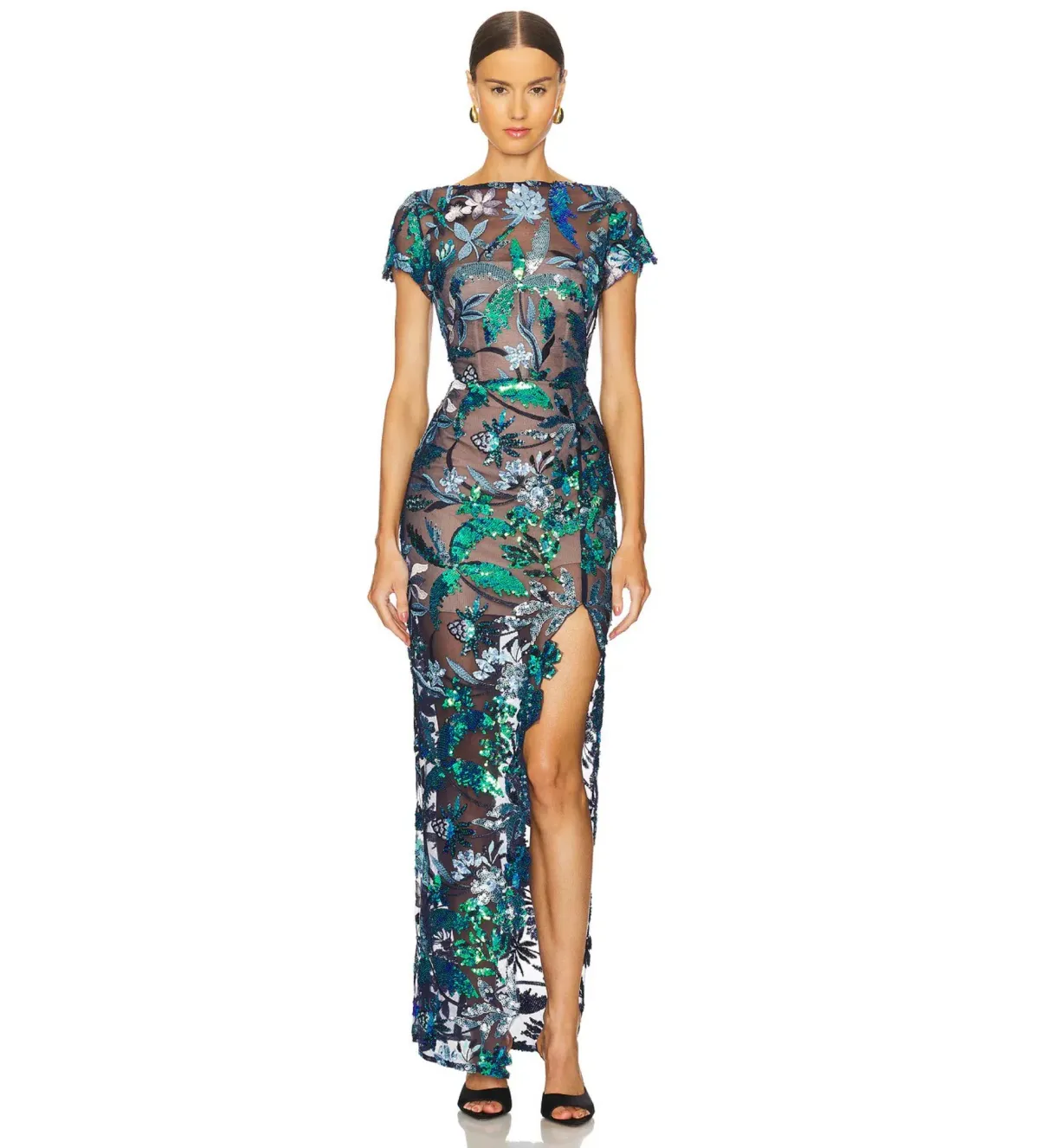 Bronx and Banco Zinna Embroidered Gown Navy Multi Size M/AU 10 for rent on The Volte - main image