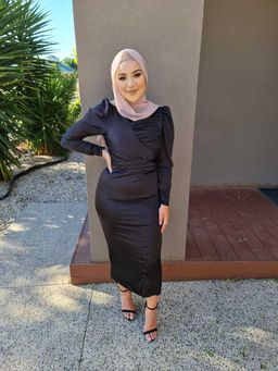 Keepsake halftime long sleeve midi dress for rent on The Volte - image 2