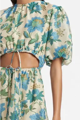 Sir Celia Puff Sleeve Midi Dress in Marguerite Print for rent on The Volte - image 1
