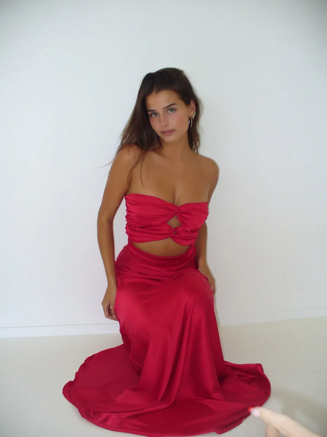 HNTR the Label Inka Gown Wine Size S / AU 8 for rent on The Volte - main image