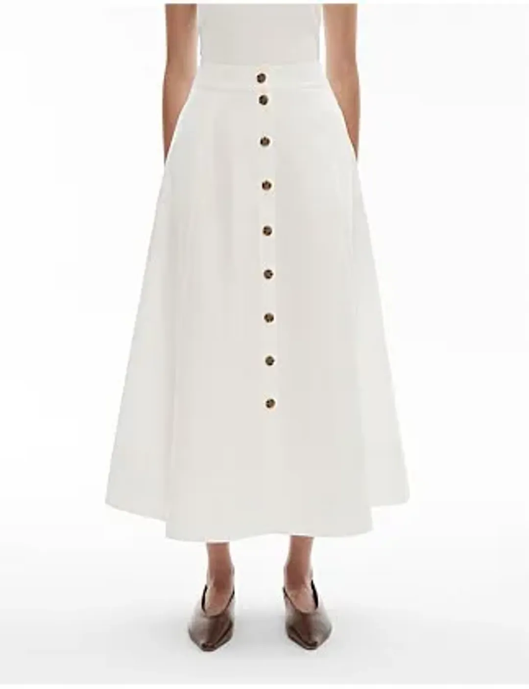 Witchery Cotton Poplin Skirt White Size 12  for rent on The Volte - main image