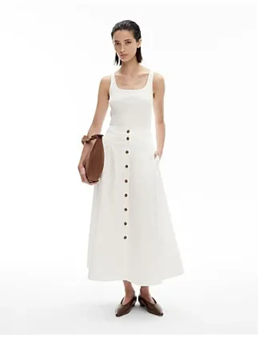 Witchery Cotton Poplin Skirt White Size 12  for rent on The Volte - main image