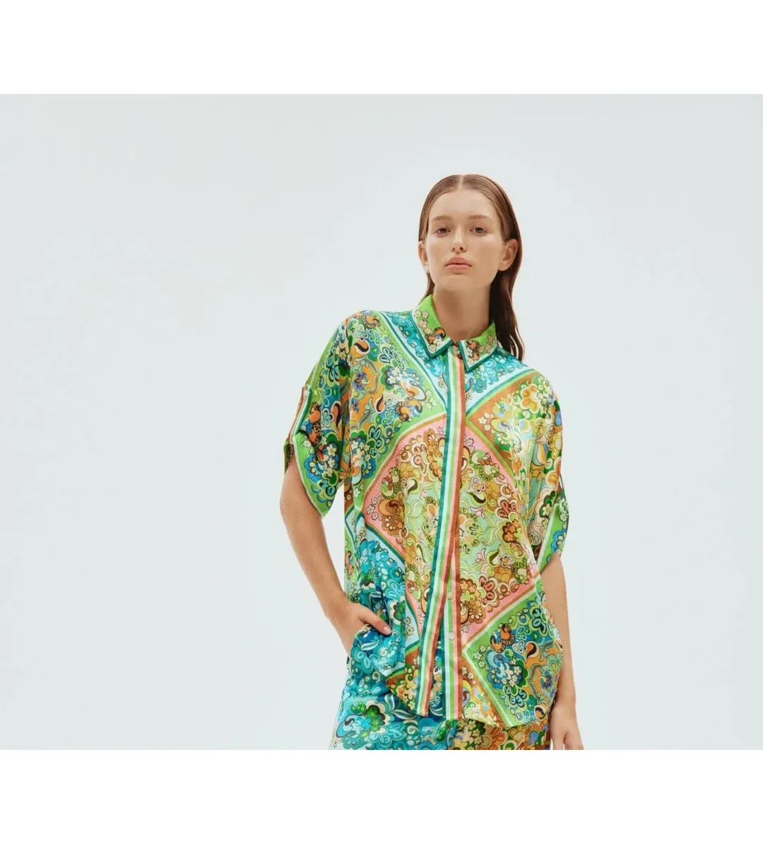 Alemais Dreamer Shirt Multi Print Size AU 6 for rent on The Volte - main image