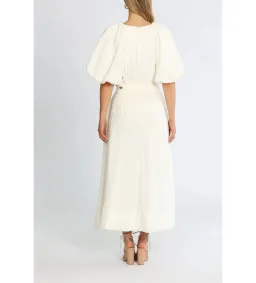 Aje Virtuous Asymmetrical Midi Dress in Ivory Size XXS / AU 4 for rent on The Volte - image 3