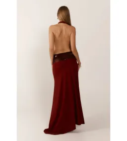 Ance Gria Adele gown in wine  maxi dress size AU 8 for rent on The Volte - image 3