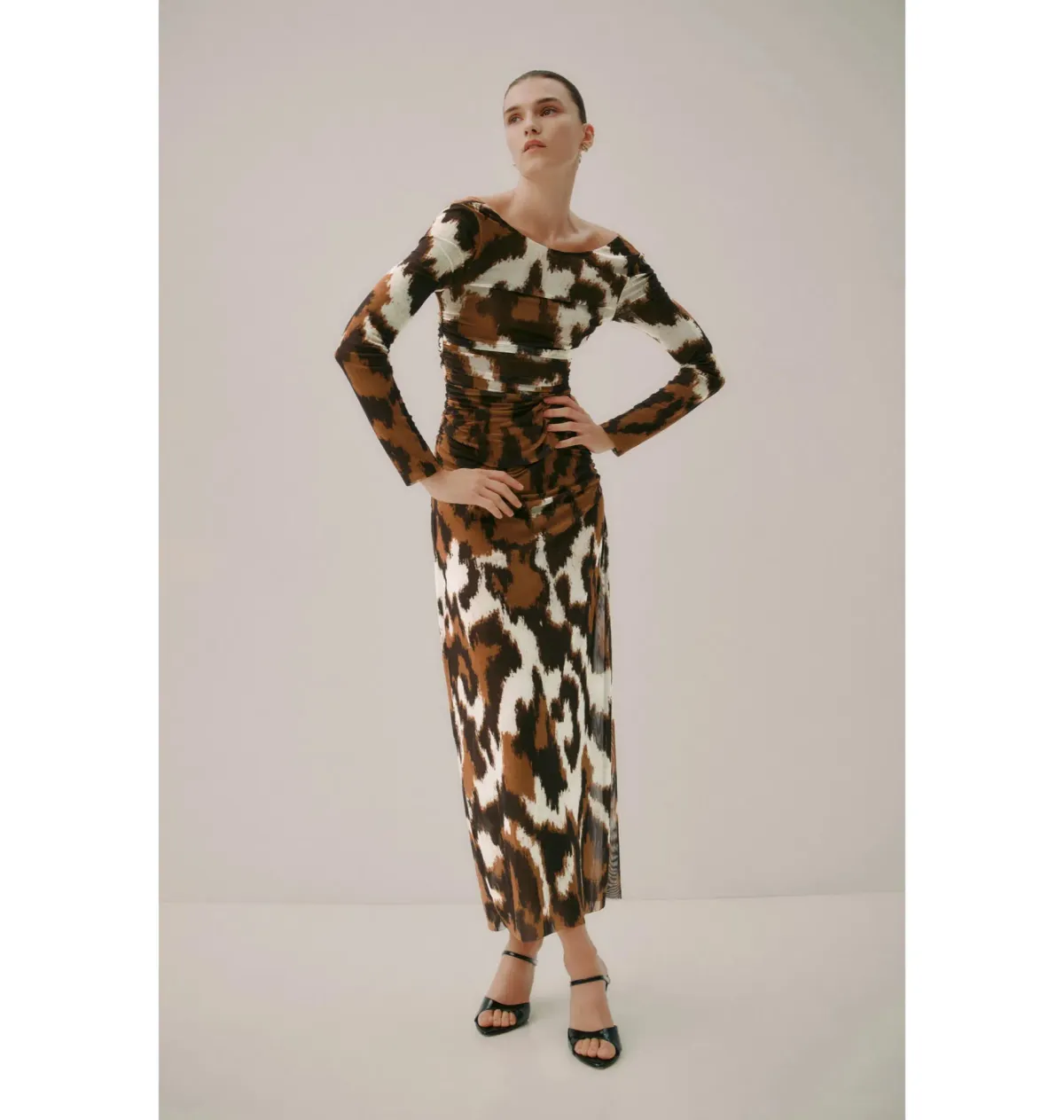 Aje Sym Long Sleeve Dress Wild Abstract Size M / AU 10 for rent on The Volte - main image