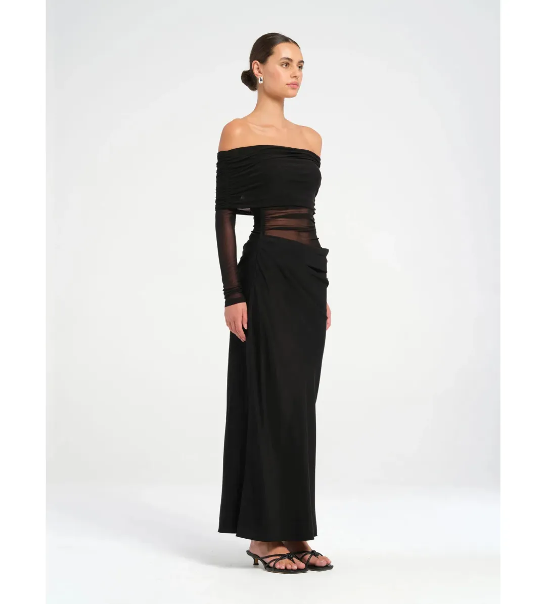 Benni Yasmin Off Shoulder Maxi Dress Black Size 6 for rent on The Volte - main image