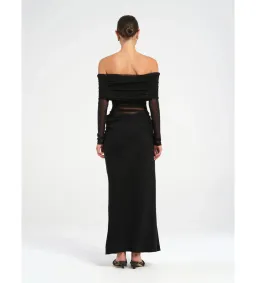 Benni Yasmin Off Shoulder Maxi Dress Black Size 6 for rent on The Volte - image 3