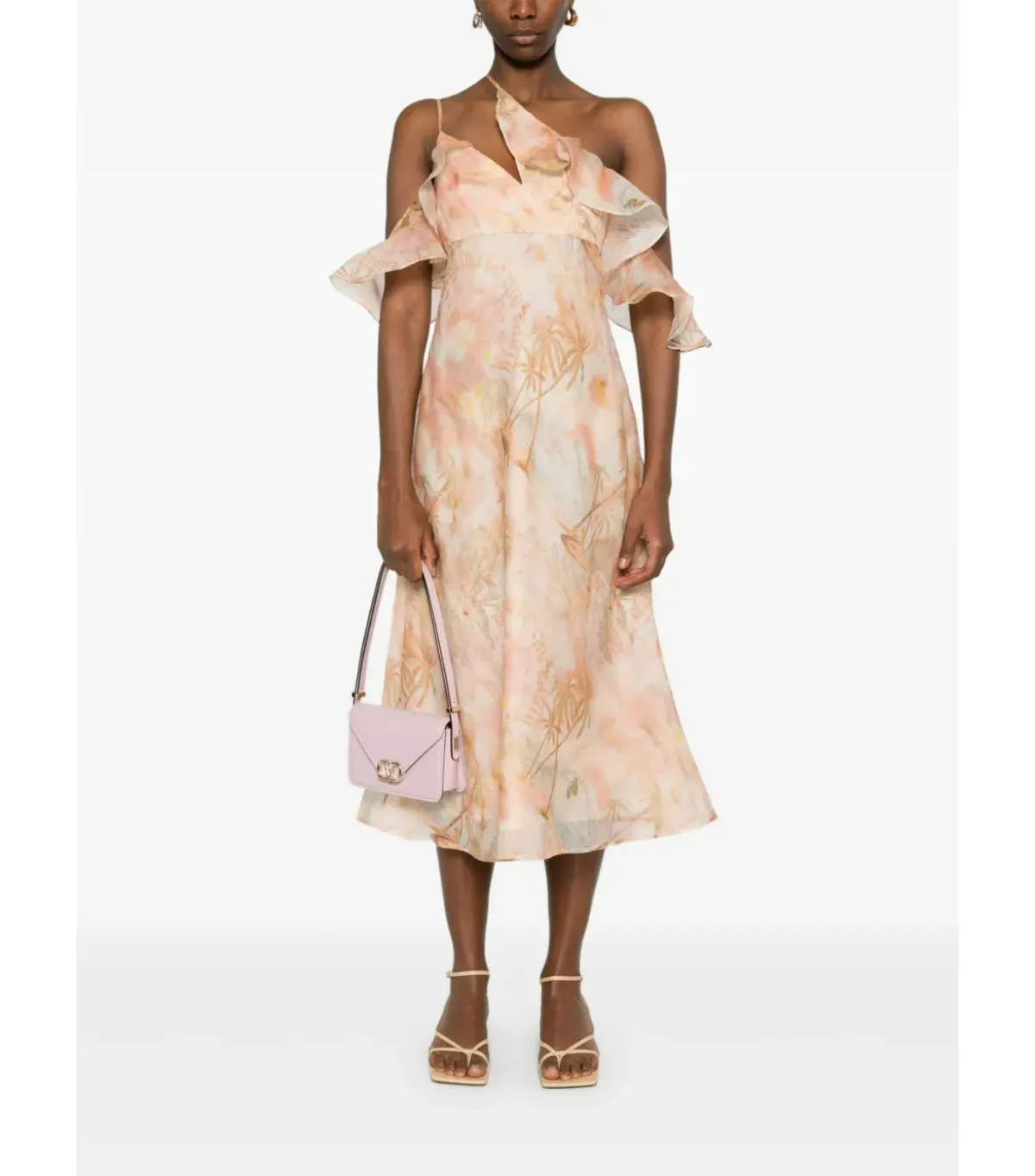 Zimmermann Illuminate Flutter Slip Dress in Guava Paradise Size 1 / AU 10 for rent on The Volte - main image