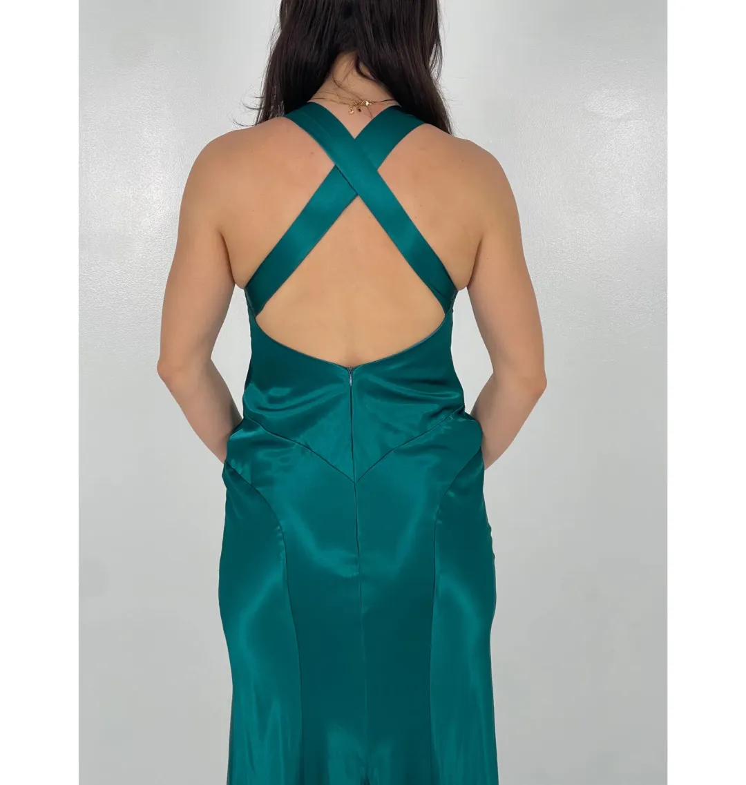 Ruth Tarvydas Aries Maxi Gown Jade Size 8 for rent on The Volte - main image