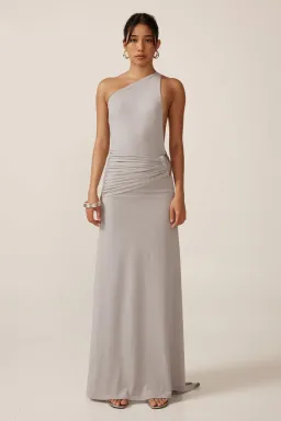 Ance Gria Gaia Gown in Silver Grey Size 8 for rent on The Volte - image 1
