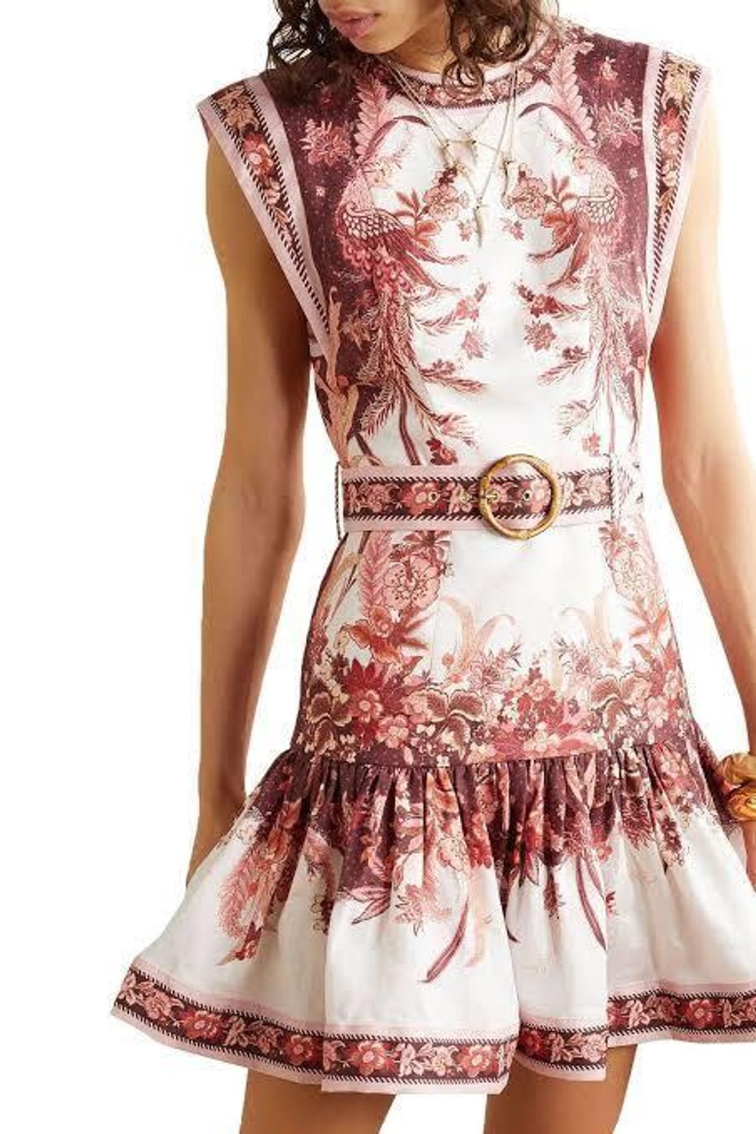 Zimmermann Wavelength Fluted Mini Dress Red Phoenix Size 0 / AU 8 for rent on The Volte - main image
