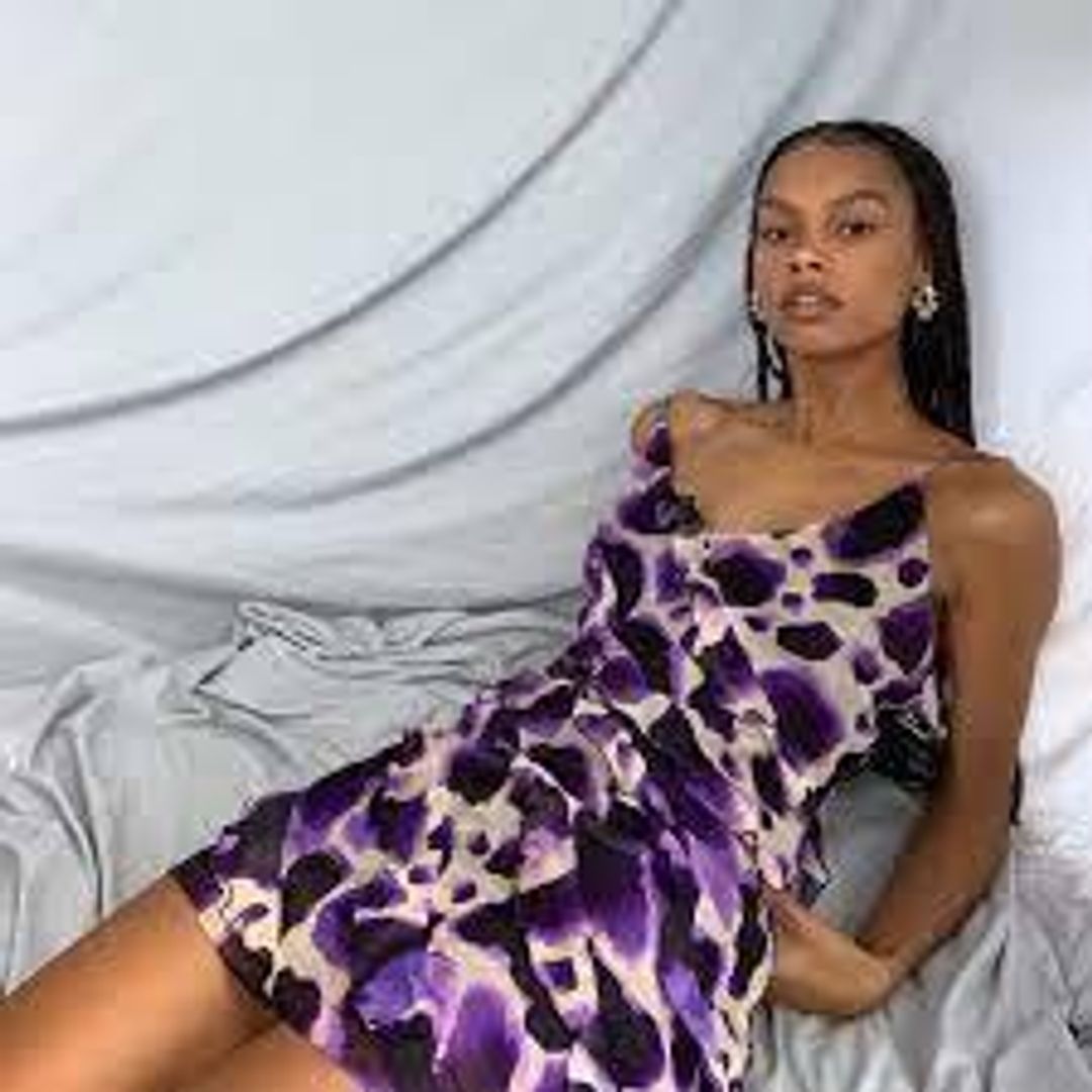 Rat & Boa Vale Dress Purple Print Size 6 for rent on The Volte - main image