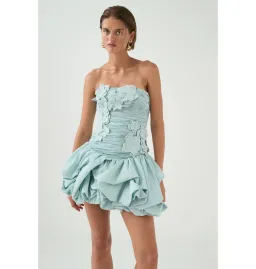 Aje Splendour Mini Dress in Silver Blue Size AU 8  for rent on The Volte - image 2