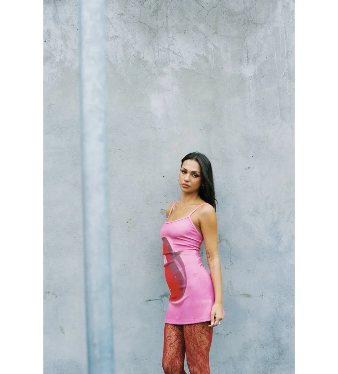 With Harper Lu Pink Cherry Dress Size AU 8 for rent on The Volte - main image