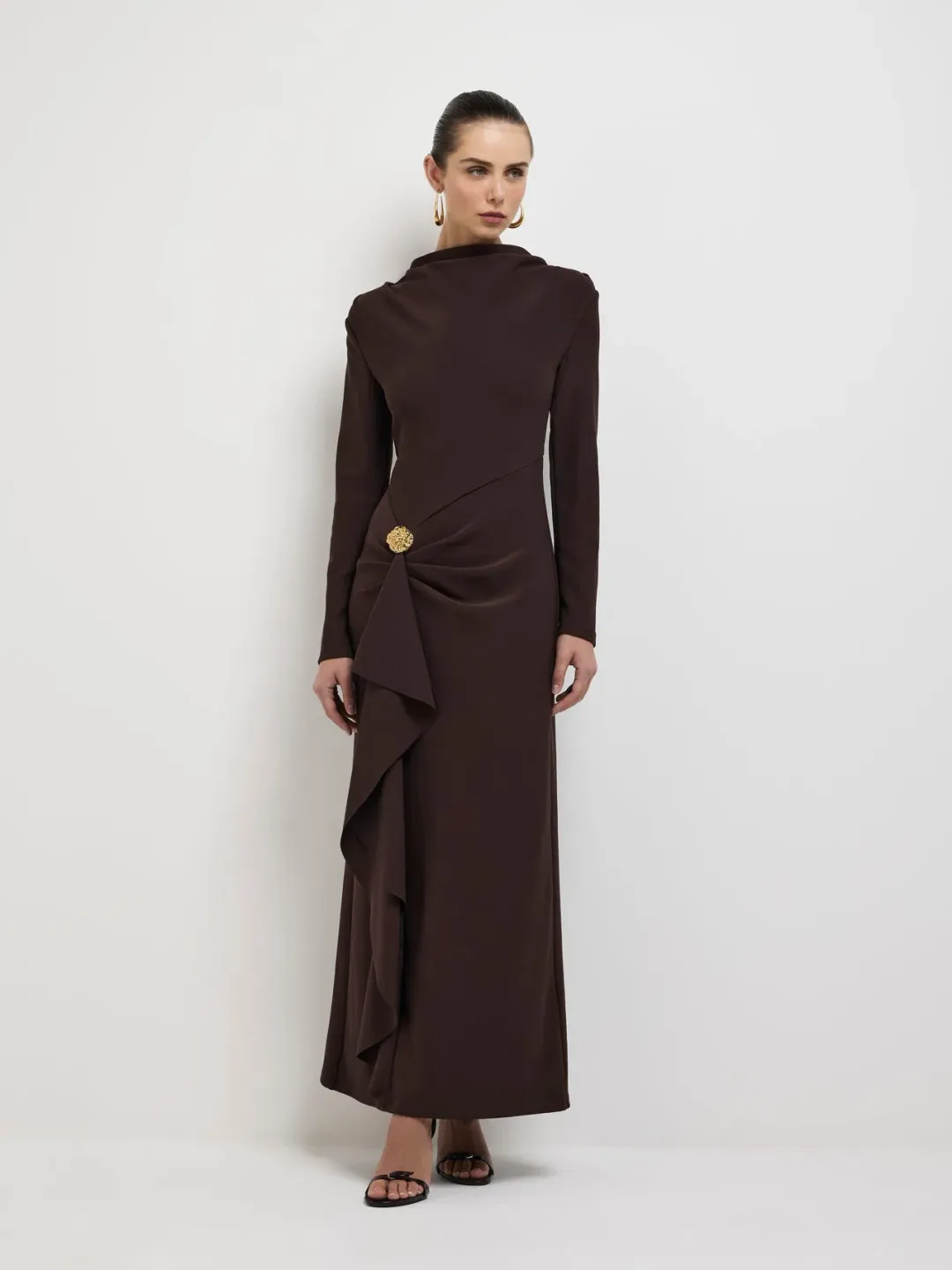 Sheike Alicia Maxi Dress in Brown Size 8 for rent on The Volte - main image