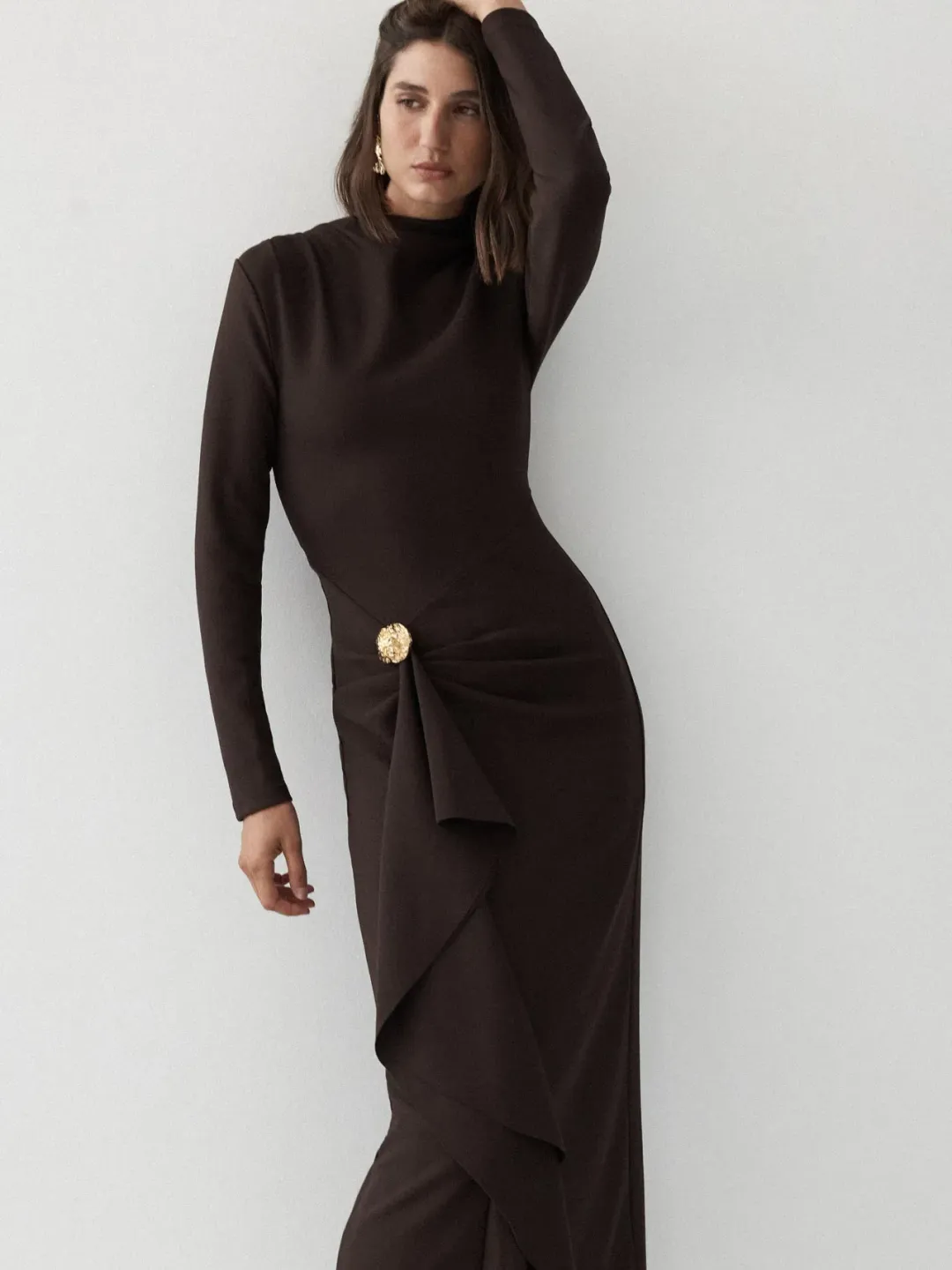 Sheike Alicia Maxi Dress in Brown Size 8 for rent on The Volte - main image
