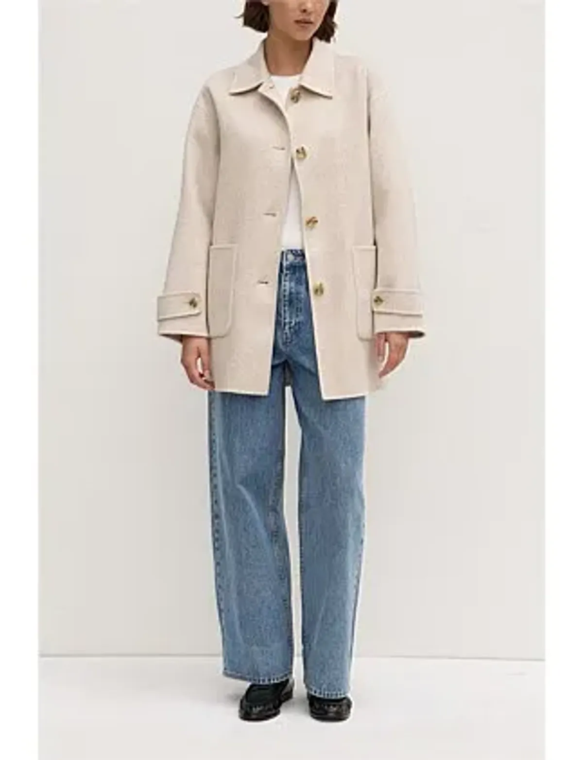 Assembly Label Pierra Wool Coat Oat Marle Size S/Au 8 for rent on The Volte - main image