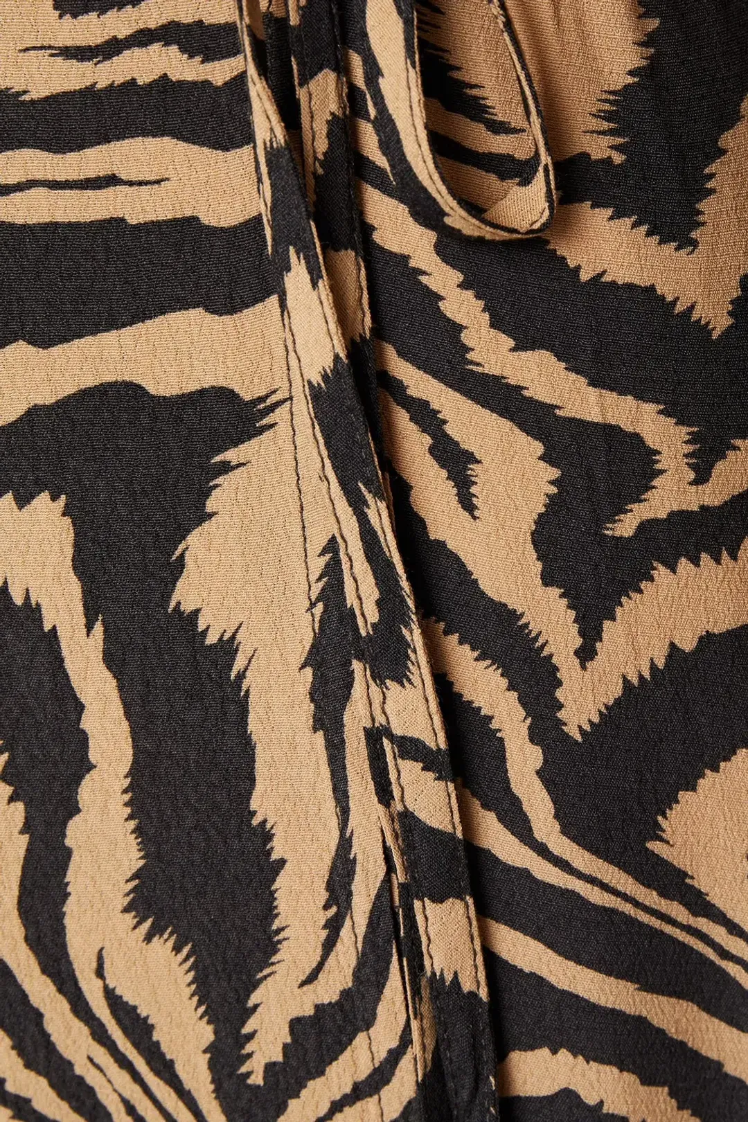 Ganni Tiger Print Midi Wrap Dress Animal Print Size AU 8 for rent on The Volte - main image