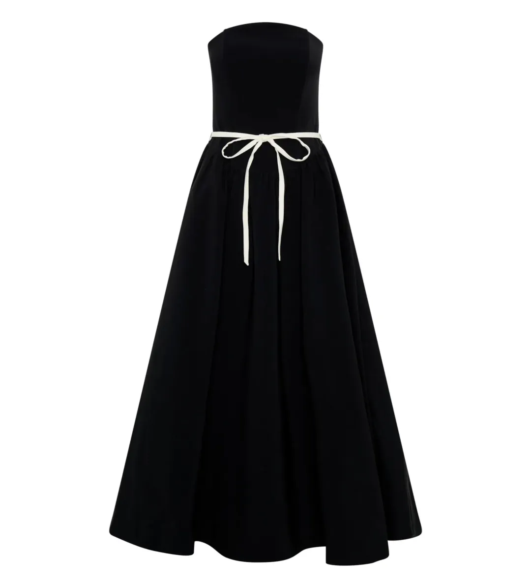 MESHKI Penny Strapless Contrast Midi Dress Black & White Size M/AU 10 for rent on The Volte - main image