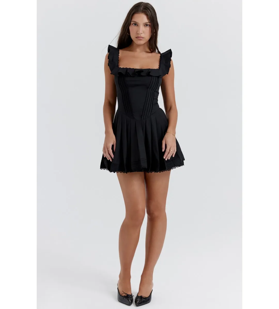 House Of Cb Jemima Dress Black Size 8/S  for rent on The Volte - main image