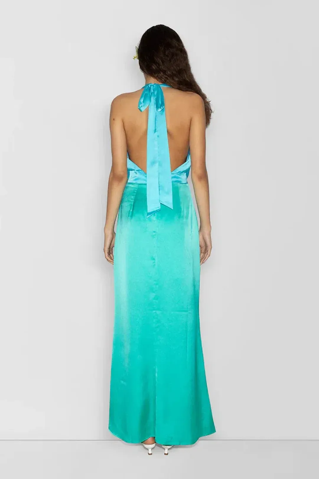 The Wolf Gang Oahu Slip Dress Aquamarine Blue Size 10 for rent on The Volte - main image